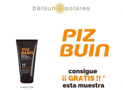 Muestras gratis de Piz Buin Tan & Protect SPF 15 loción Muestras gratis de Piz Buin Tan & Protect SPF 15 loción